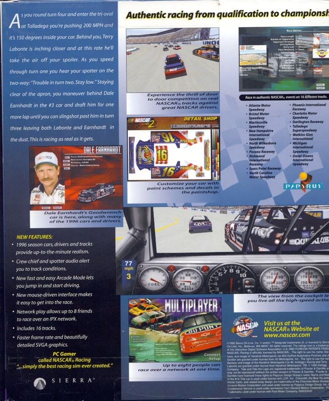 NASCAR Racing 2 — box-2D-back (US)