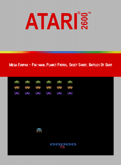 Mega Funpak - Pac-man, Planet Patrol, Skeet Shoot, Battles Of Gorf — box-2D (SS)