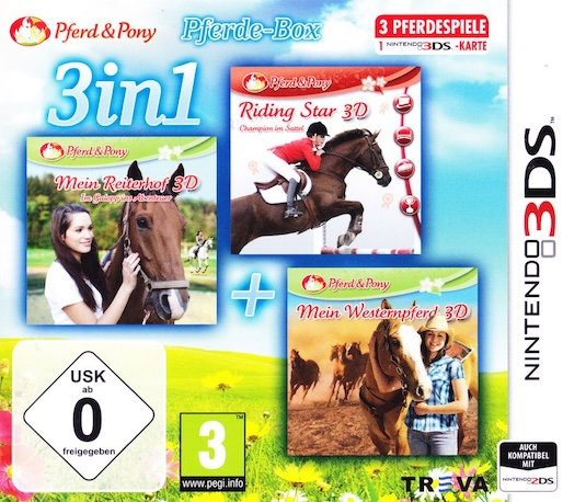 3in1 Horses - My Riding Stables 3D - Jumping for the Team + Riding Star 3D + My Western Horse 3D box art