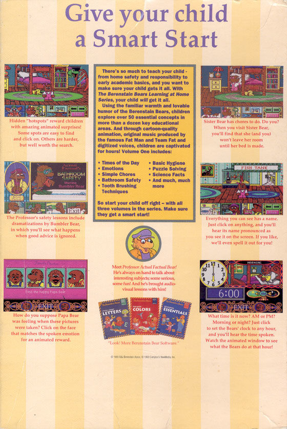 The Berenstain Bears: Learning At Home, Volume One — box-2D-back (WOR)