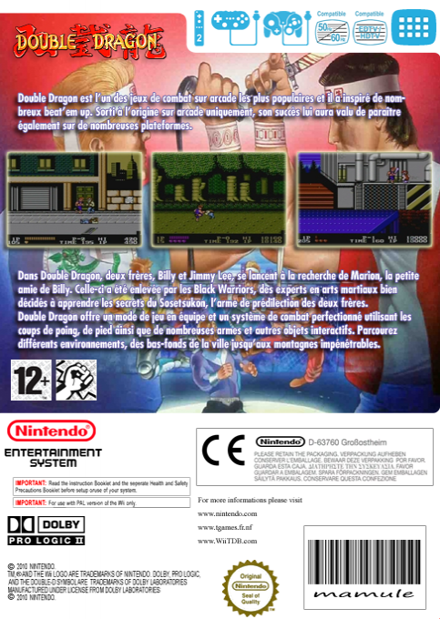 Double Dragon — box-2D-back (FR)