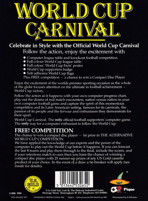 World Cup Carnival - Mexico '86 — box-2D-back (EU)