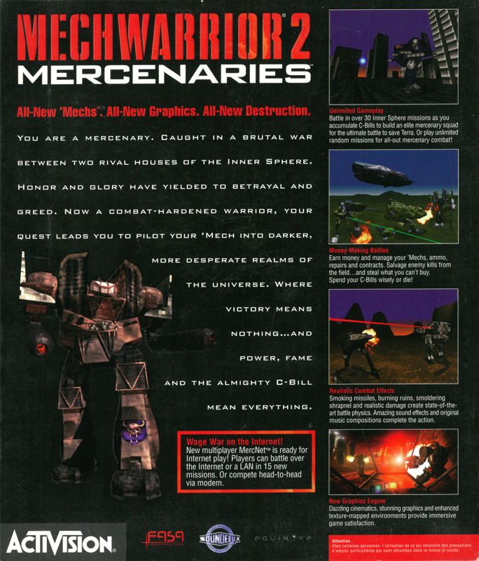 Mechwarrior 2 - Mercenaries — box-2D-back (US)