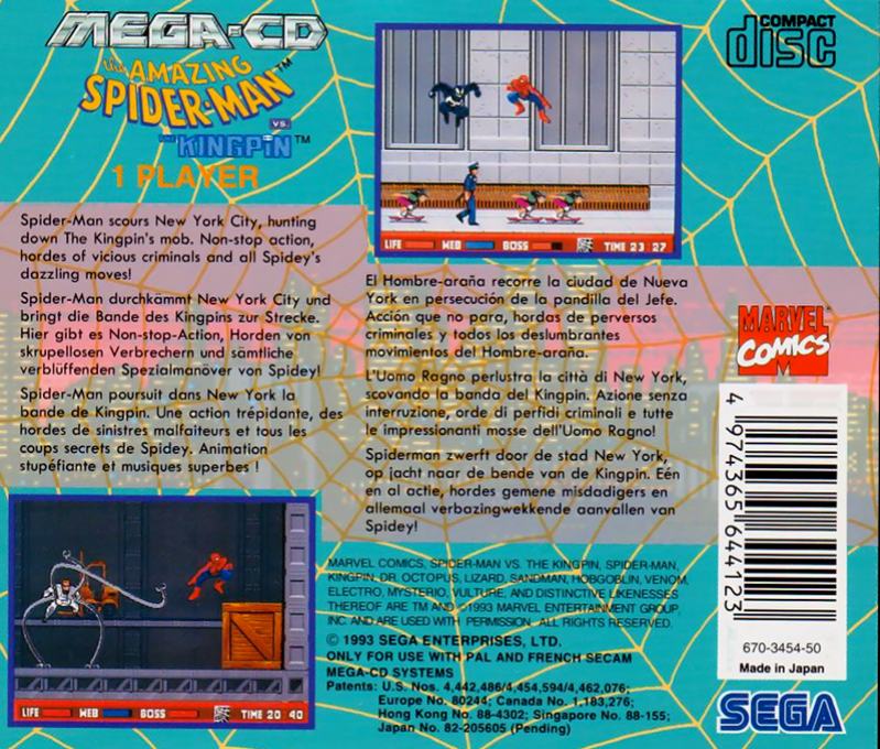 Amazing Spider-Man vs. The Kingpin, The — box-2D-back (EU)