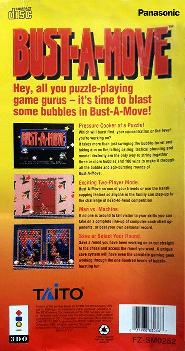 Puzzle Bobble — box-2D-back (US)