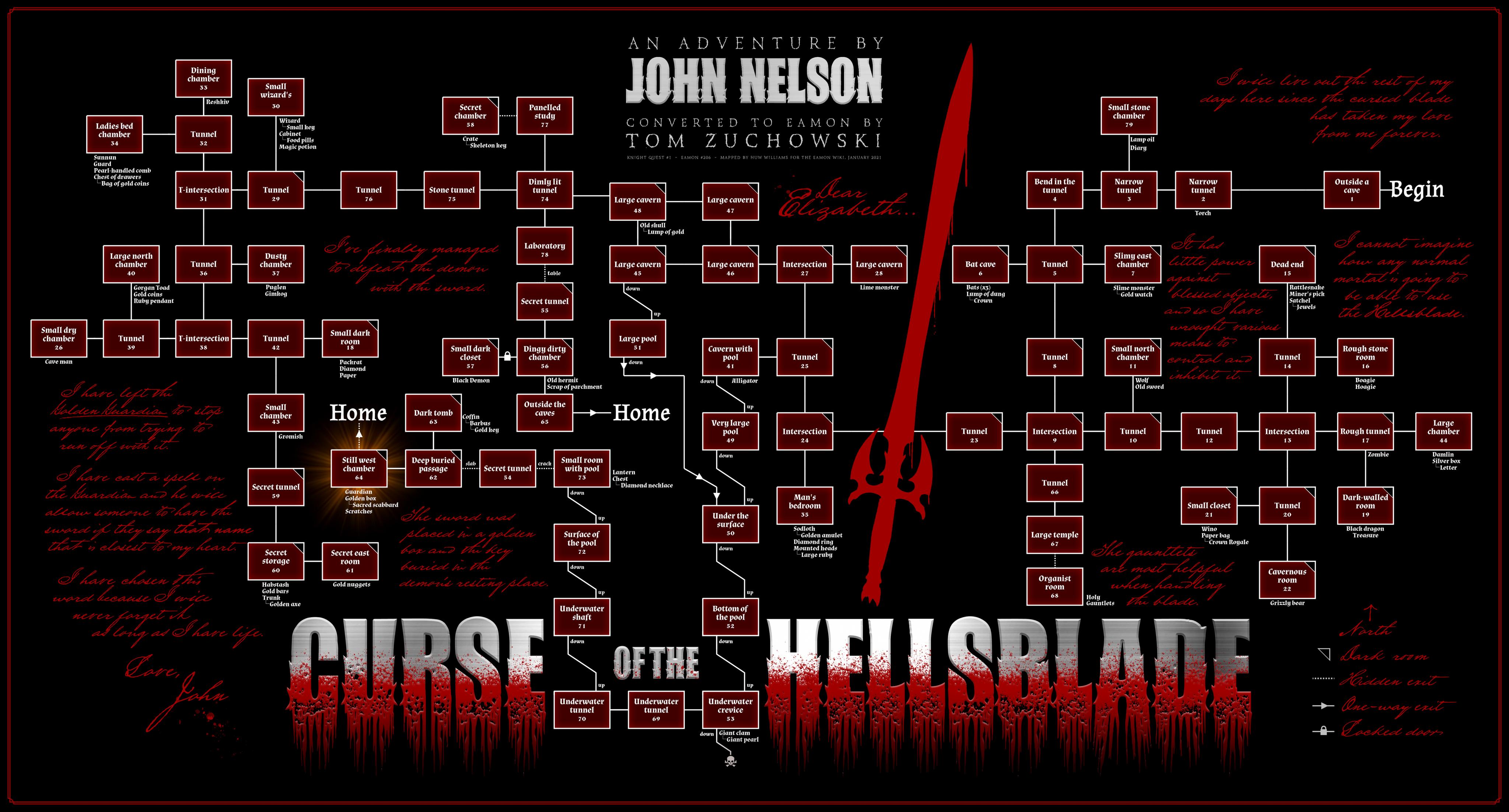 Eamon 206 - Curse of the Hellsblade — maps