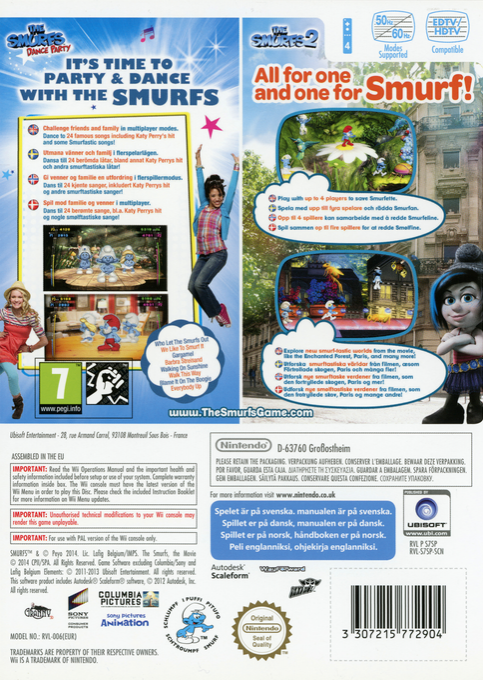 Smurfs Party Pack, The — box-2D-back (EU)