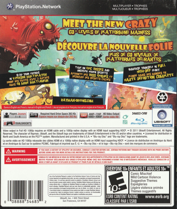 Rayman Origins — box-2D-back (CA)