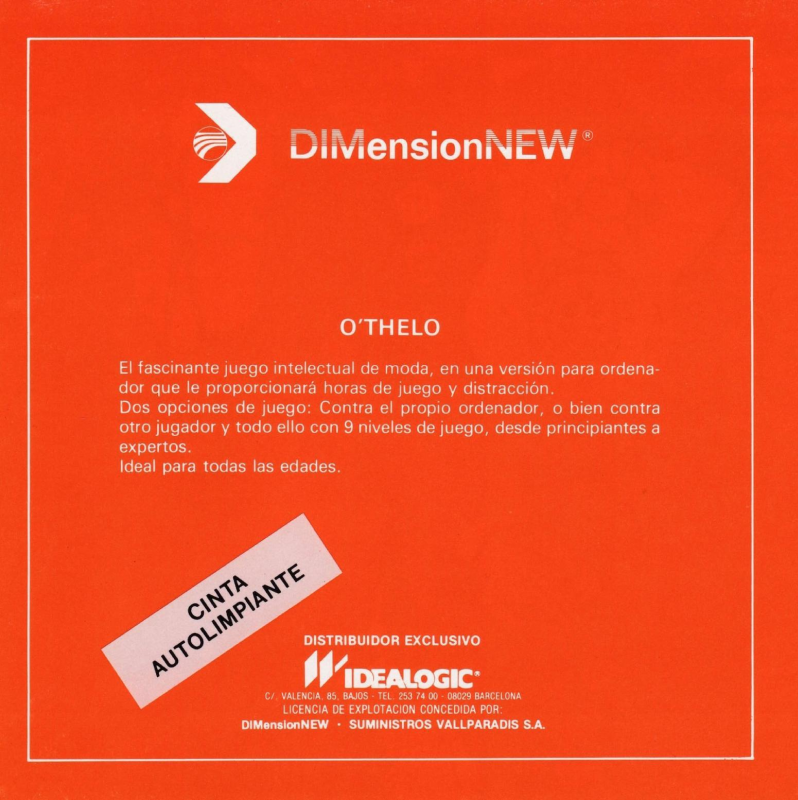 O'thelo — box-2D-back (SP)