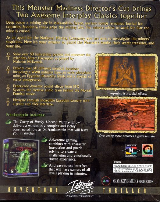 Mummy: Tomb of the Pharaoh — box-2D-back (WOR)