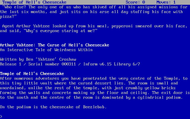 Arthur Yahtzee - The Curse Of Hell's Cheesecake box art