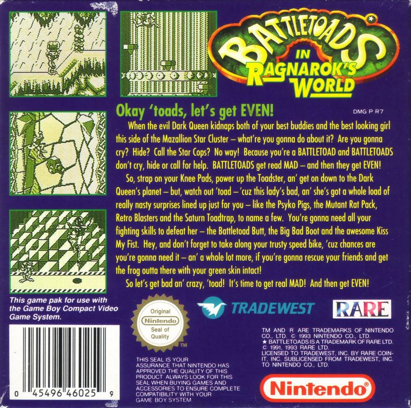 Battletoads in Ragnarok's World — box-2D-back (EU)