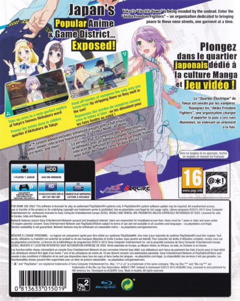 Akiba's Trip - Undead and Undressed — box-2D-back (EU)