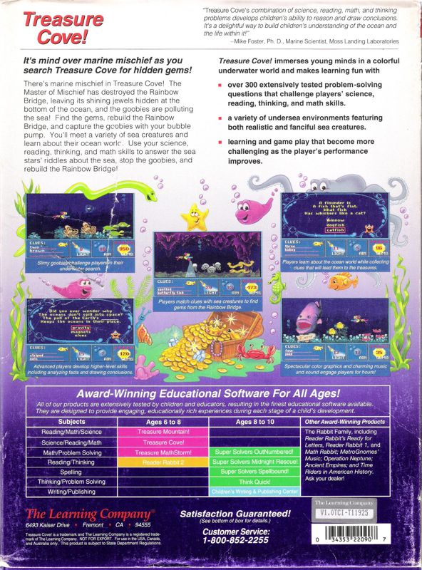 Treasure Cove! — box-2D-back (US)