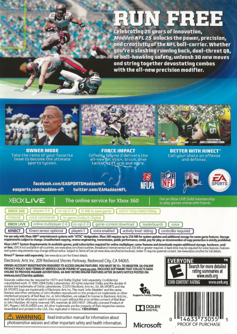Madden NFL 25 — box-2D-back (US)