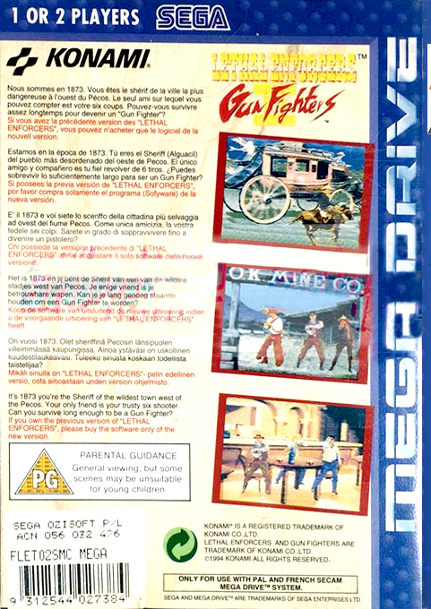 Lethal Enforcers II - Gun Fighters — box-2D-back (EU)
