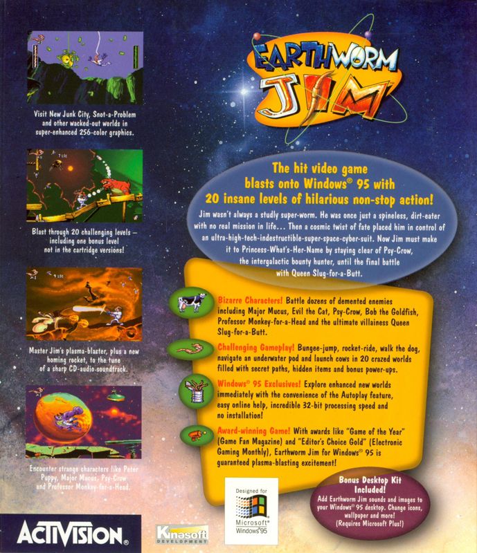 Earthworm Jim: Special Edition — box-2D-back (WOR)