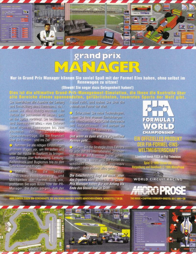 Grand Prix Manager — box-2D-back (DE)