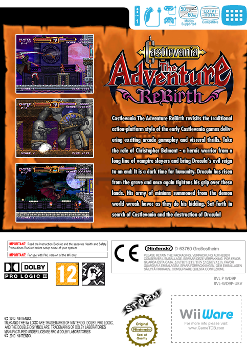 Castlevania - The Adventure Rebirth — box-2D-back (EU)