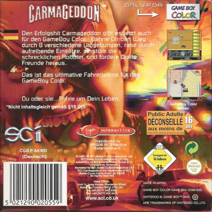Carmageddon : Carpocalypse Now — box-2D-back (DE)