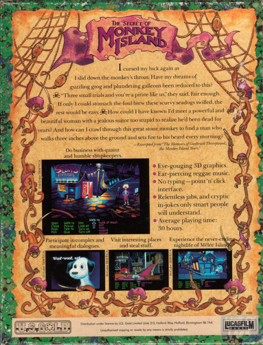 Secret of Monkey Island, The — box-2D-back (EU)