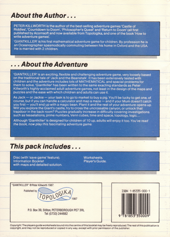 Giant Killer — box-2D-back (EU)