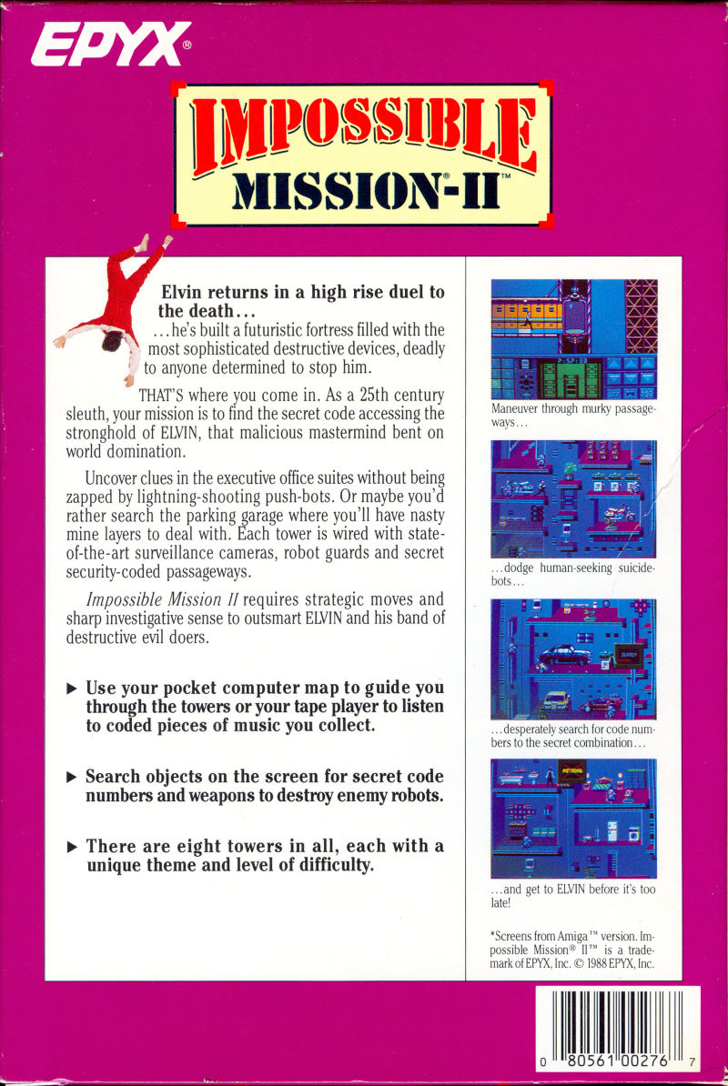 Impossible Mission 2 — box-2D-back (US)