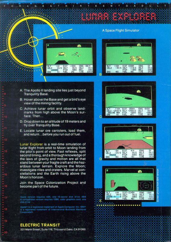 Lunar Explorer - A Space Flight Simulator — box-2D-back (US)