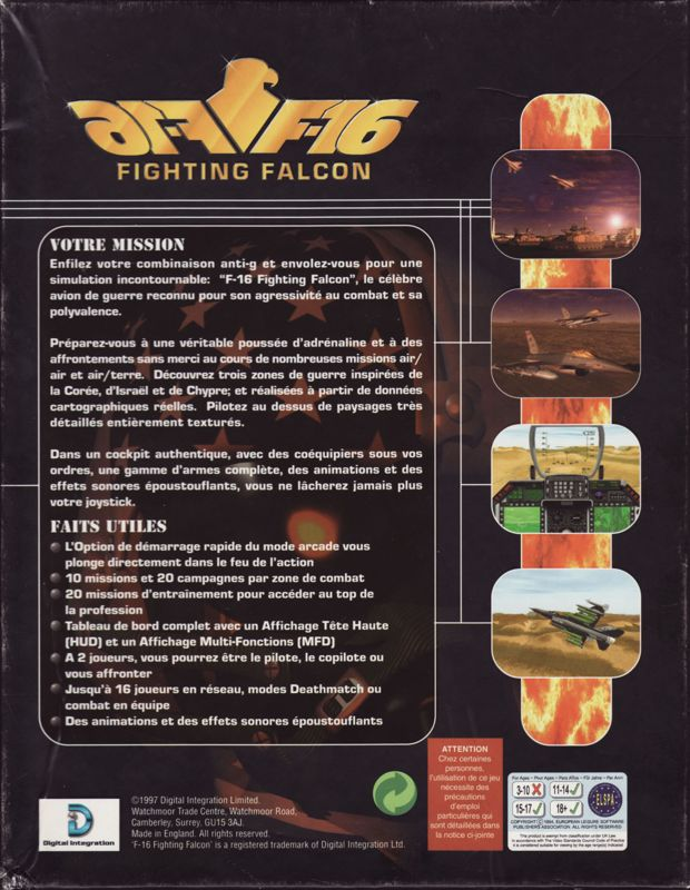 F-16 Fighting Falcon — box-2D-back (FR)