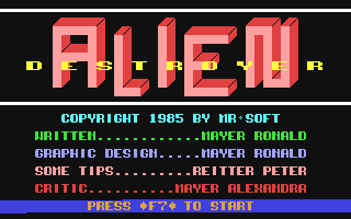 Alien Destroyer — sstitle (WOR)