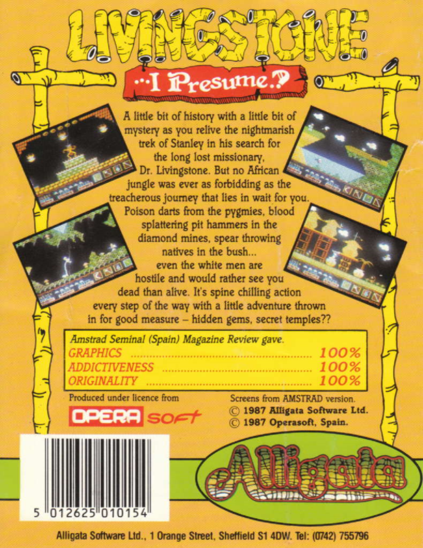 Livingstone, I Presume — box-2D-back (EU)