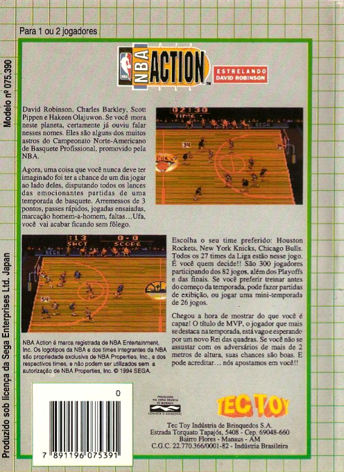 Nba Action Starring David Robinson — box-2D-back (BR)