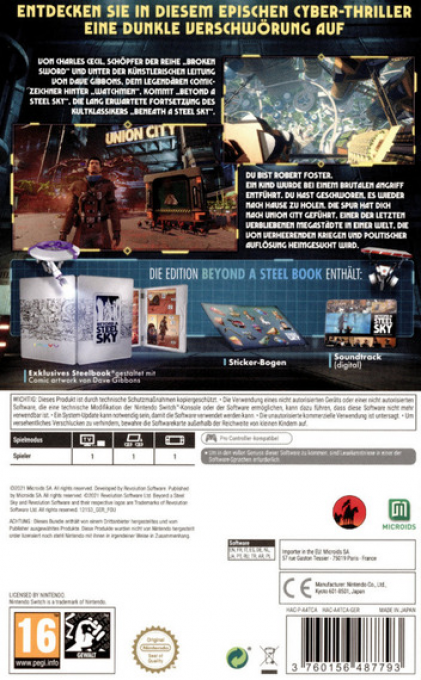 Beyond a Steel Sky — box-2D-back (DE)