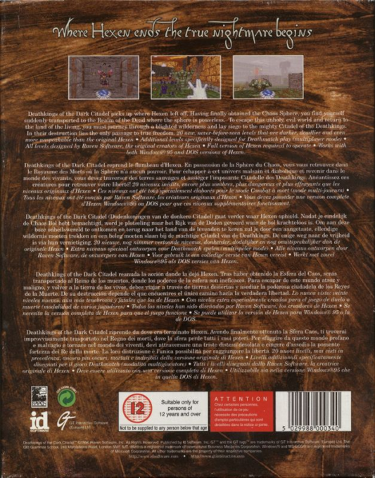 Hexen - Deathkings Of The Dark Citadel — box-2D-back (EU)