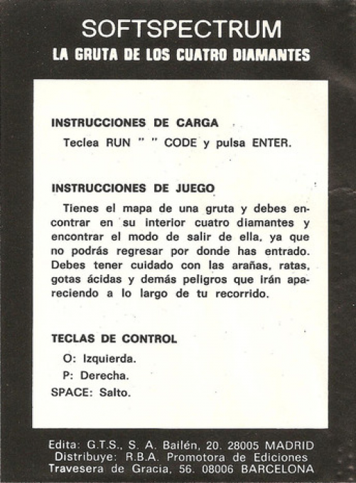La Gruta de los Cuatro Diamantes — box-2D-back (EU)