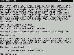 ZxZvm - Night at the Computer Center - An Interactive Nocturnal Chase — ss (WOR)