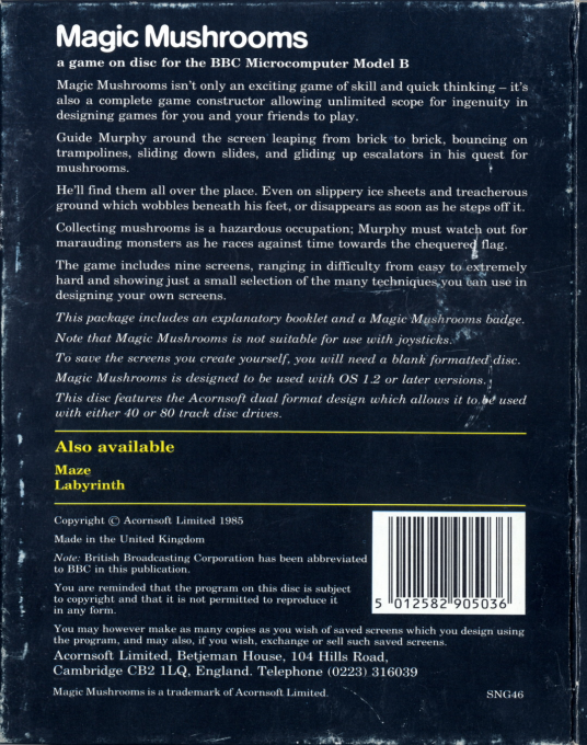 Magic Mushrooms — box-2D-back (EU)