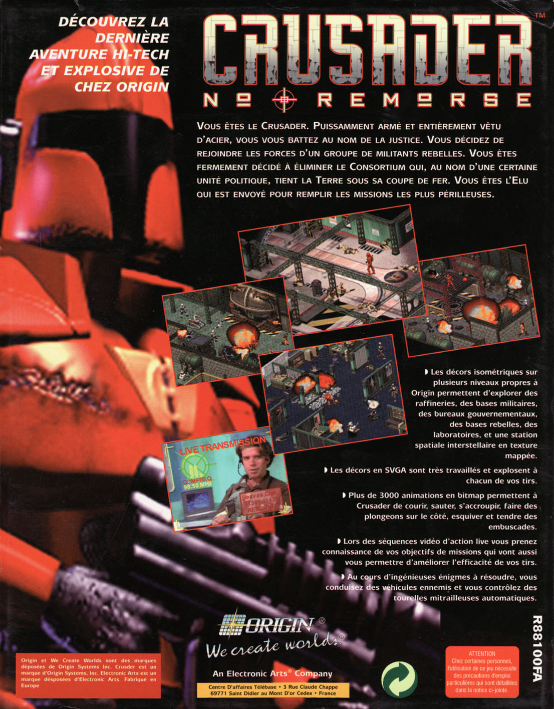 Crusader No Remorse — box-2D-back (FR)
