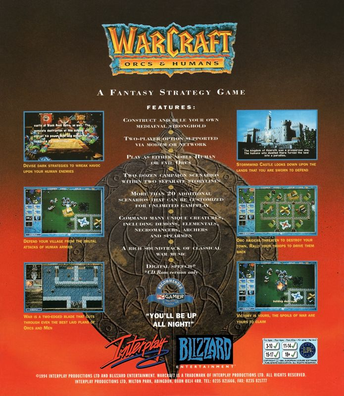 Warcraft - Orcs And Humans — box-2D-back (EU)