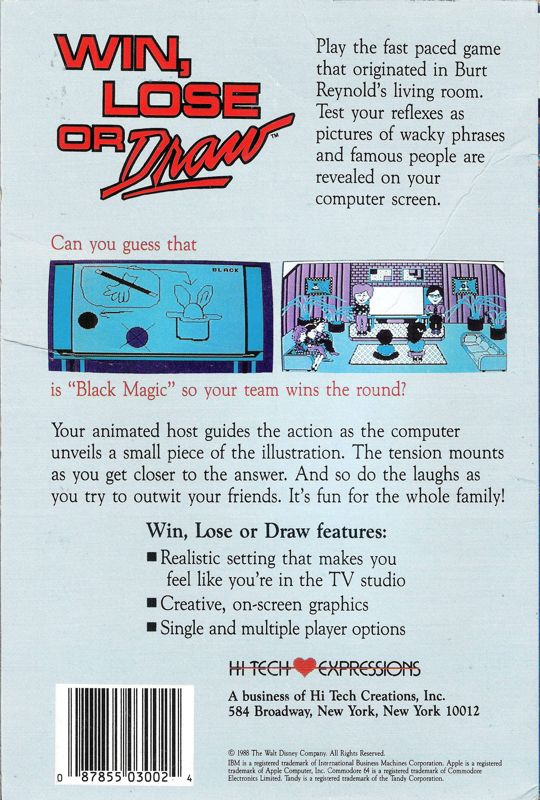 Win, Lose or Draw — box-2D-back (US)