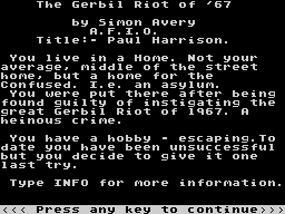 Gerbil Riot of '67, The — ss (WOR)