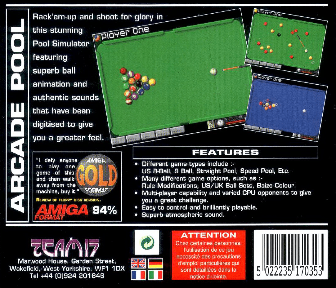 Arcade Pool — box-2D-back (EU)