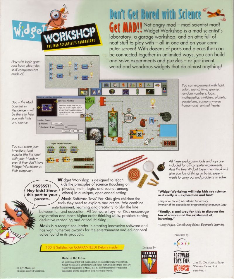 Widget Workshop: The Mad Scientist's Laboratory — box-2D-back (US)