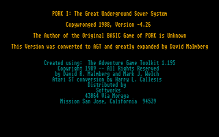 Pork 1 - The Great Underground Sewer System — sstitle (WOR)