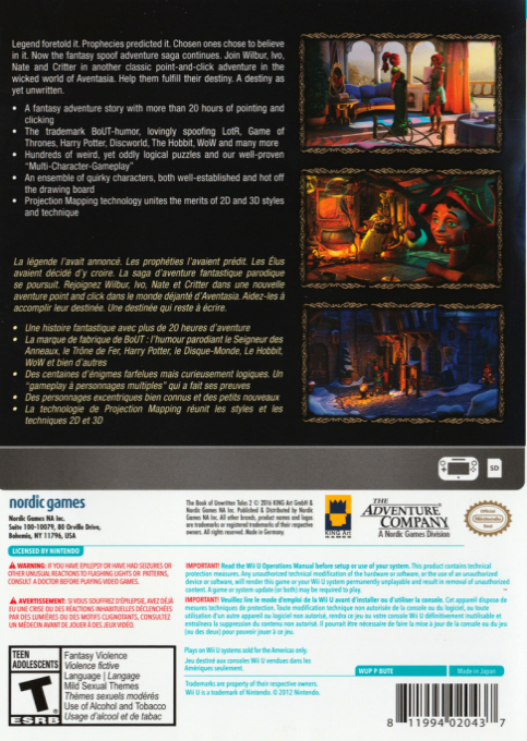 Book of Unwritten Tales 2, The — box-2D-back (US)