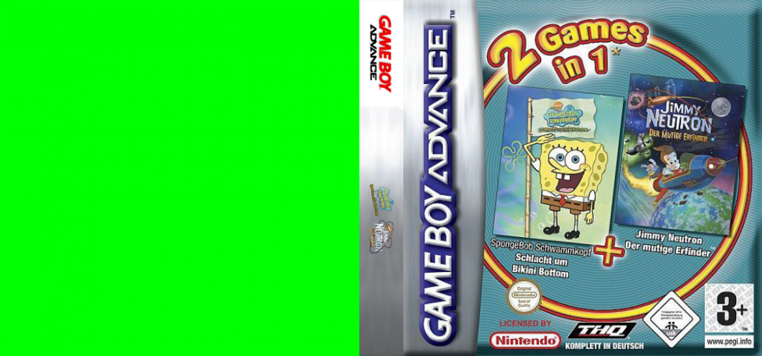 2 Games in 1 - SpongeBob SquarePants - Battle for Bikini Bottom + Jimmy Neutron Boy Genius — box-texture (EU)