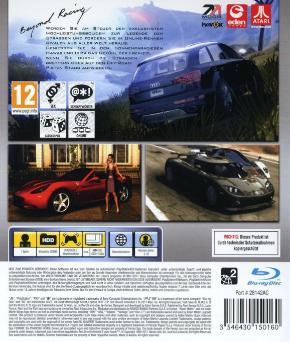 Test Drive Unlimited 2 — box-2D-back (DE)
