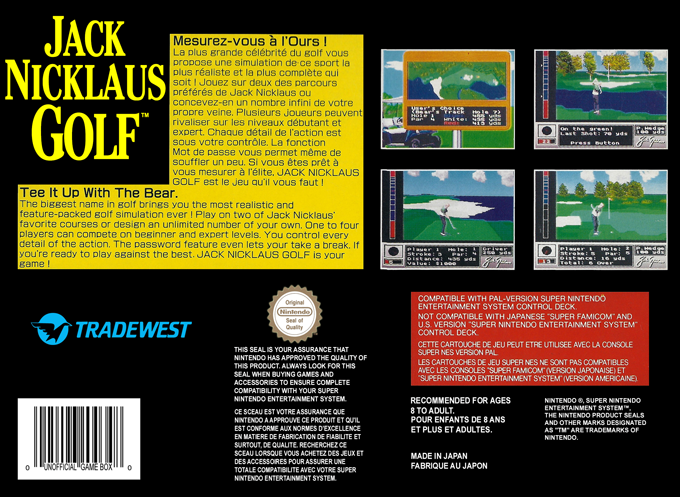 Jack Nicklaus Golf — box-2D-back (EU)