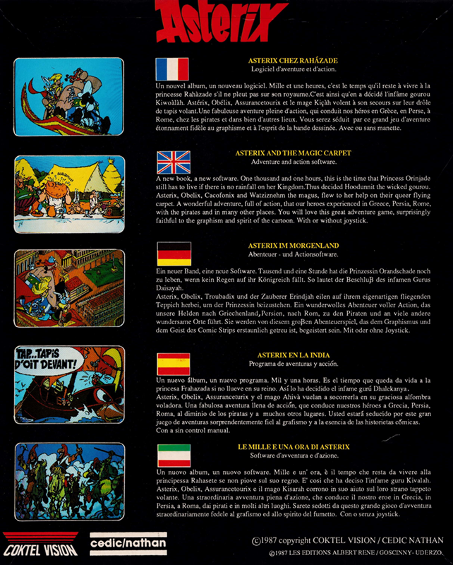 Astérix and the Magic Carpet — box-2D-back (EU)