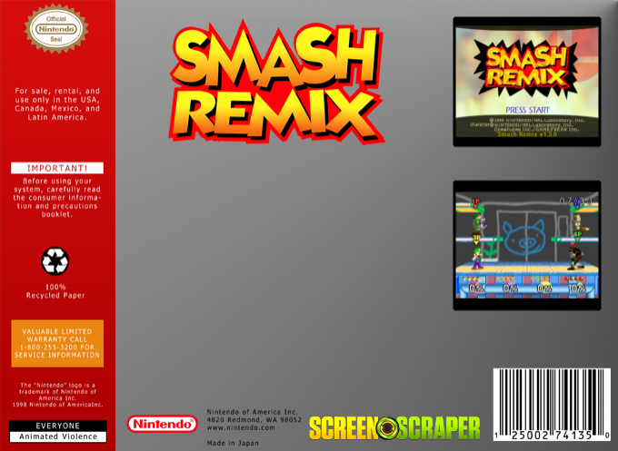 Super Smash Bros : Smash Remix — box-2D-back (SS)
